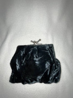 Vintage Black Velvet Clutch