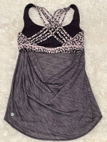 LULULEMON Tank Sz. 6, Heather Gray & Animal Print, Looks Like 2 Tops!