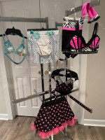 3 Custom Handmade Dance Costumes, Child Medium, Swarovski Crystals