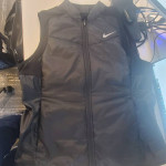 Nike Running Vest Womens XL Black Lightweight Full Zip Sleeveless Work