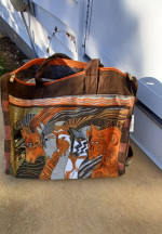 Laurel Burch Orange horse tote bag