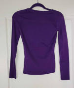ESCADA SPORT Purple Cotton (stretch) Long-Sleeved Top V-Neck - XS