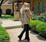 Plush Champagne Fox Fur Coat