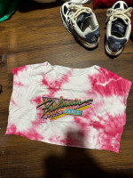 Pink tiedyed Balmain Paris Crop Tank