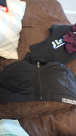 Pink yoga pants large medium and smal sports bra and a tank topl