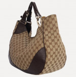 ▪︎■CHARLOTTE Gucci Canvas HoBo Bag-(Pre-Owned)