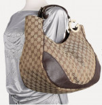 ▪︎■CHARLOTTE Gucci Canvas HoBo Bag-(Pre-Owned)