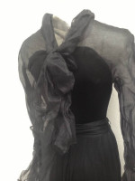 Vtg 70s Jersey Gown Bell Sleeves Edwardian-era Inspired