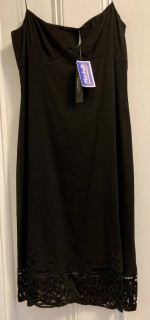 NEW---Elie Tahari Silk Spaghetti Strap Slip Dress w/Lace Hem