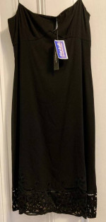 NEW---Elie Tahari Silk Spaghetti Strap Slip Dress w/Lace Hem