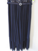 R&M Richards navy brocade sequined lace chiffon dress sz 14, wedding