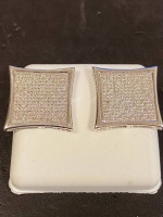 Screw back diamond earrings