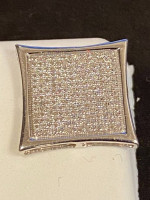 Screw back diamond earrings