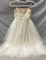 David's Bridal Cocktail Dress Size 10 Ivory/Champagne Color