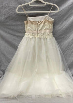 David's Bridal Cocktail Dress Size 10 Ivory/Champagne Color