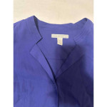 Dana Buchman Top Womens Mediun Purple Button Up Blouse V Neck