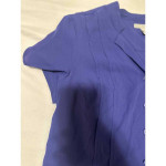 Dana Buchman Top Womens Mediun Purple Button Up Blouse V Neck