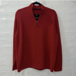 VICTORINOX SWISS ARMY RED WOOL NORDIC CROSS 1/4 ZIP SWEATER LARGE VTG