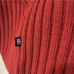 VICTORINOX SWISS ARMY RED WOOL NORDIC CROSS 1/4 ZIP SWEATER LARGE VTG