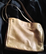 Beige American Leather Co. Hand Bag Purse 3 Way Entry