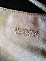 Beige American Leather Co. Hand Bag Purse 3 Way Entry