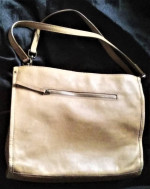 Beige American Leather Co. Hand Bag Purse 3 Way Entry