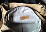 Beige American Leather Co. Hand Bag Purse 3 Way Entry