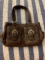 Brown Leather Coach Shoulder Bag