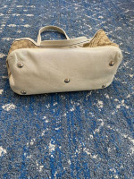 Gucci Beige/White Canvas Vintage Web Sunset Medium Tote Bag