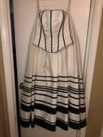 Prom Dress Black & White 2-Piece Size 12 Vintage 2004