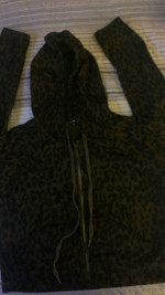 Leopard crop zipper up sweatshirt