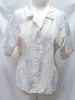 Vintage White Pastel Floral Pattern Blouse By American Spectator By La