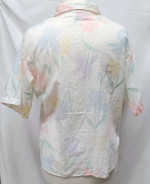 Vintage White Pastel Floral Pattern Blouse By American Spectator By La