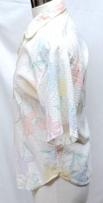 Vintage White Pastel Floral Pattern Blouse By American Spectator By La