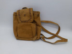 Tan Suede Backpack Purse w/Magnetic Snap Closure EUC