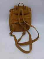 Tan Suede Backpack Purse w/Magnetic Snap Closure EUC