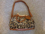 Vinyl Leopard Print Purse