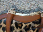 Vinyl Leopard Print Purse