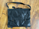 Longchamp vintage luxury black calfskin leather garment bag