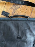 Longchamp vintage luxury black calfskin leather garment bag
