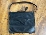 Longchamp vintage luxury black calfskin leather garment bag