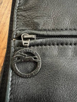 Longchamp vintage luxury black calfskin leather garment bag