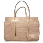 Antonio Melani Faux Leather Tote Style HandBag, Champagne 14" X 11" X 6",