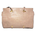 Antonio Melani Faux Leather Tote Style HandBag, Champagne 14" X 11" X 6",