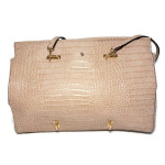 Antonio Melani Faux Leather Tote Style HandBag, Champagne 14" X 11" X 6",