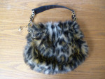 LIKE NEW Apt. 9 Faux Fur Animal Print Purse With Heart Charm