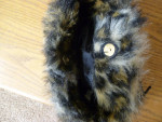 LIKE NEW Apt. 9 Faux Fur Animal Print Purse With Heart Charm