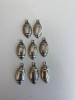 Silver-Plated Football Charms - package of 8