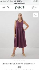 NWT-Pact organic cotton womens sleeveless dress