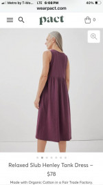 NWT-Pact organic cotton womens sleeveless dress